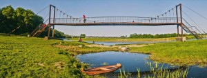 Create meme: the picture river bridge hinged, Tovarkovo bridge, bridge karinskoe