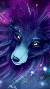 Create meme: art mystic wolf, purple Fox art, Fox art space