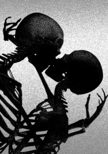 Создать мем: рисунок скелета, тебя скелет поцеловал, скелет силуэт