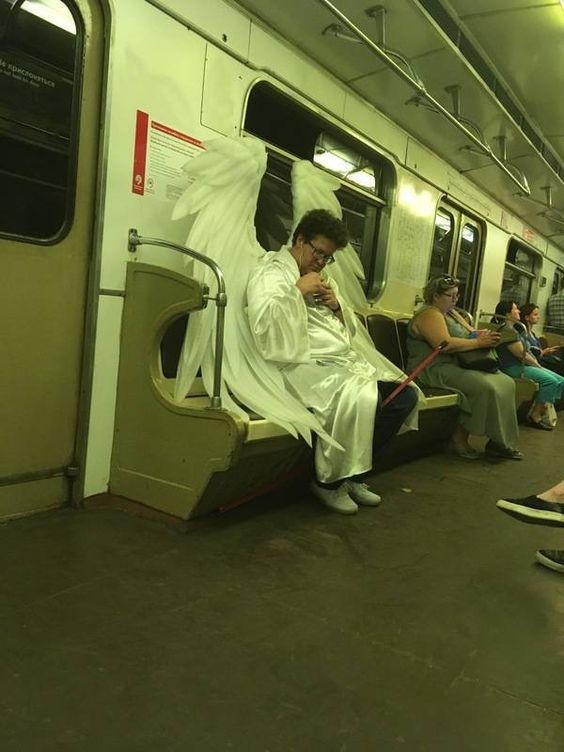 Create meme: mods in metro, strange people in subway , the Moscow metro 
