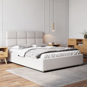 Create meme: double bed with upholstered headboard, a bed with a padded headboard, bed 