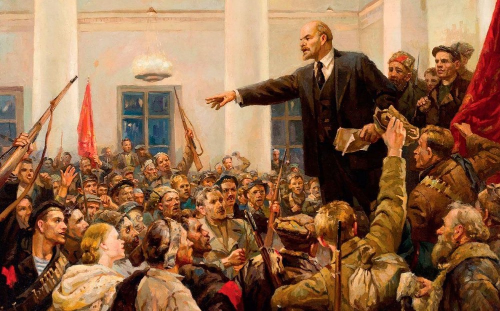 Создать мем: ленин октябрьская революция 1917, ленин провозглашает советскую власть картина, серов ленин провозглашает советскую власть