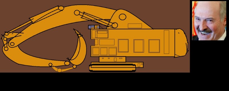 Create meme: excavator, crawler excavator from the cartoon, drawing of the excavator
