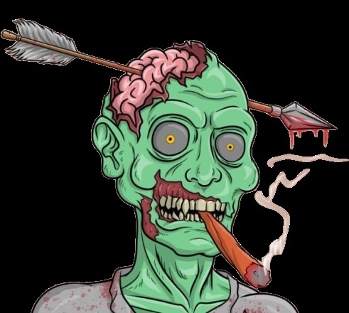 Create meme: mask zombie, zombie head, The green zombie