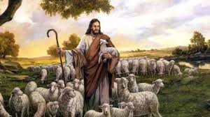 Create meme: shepherd, good shepherd, Jesus and sheep