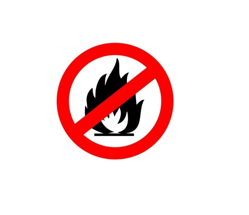 Create meme: fire signs, fire safety signs, A sign it is forbidden to light bonfires