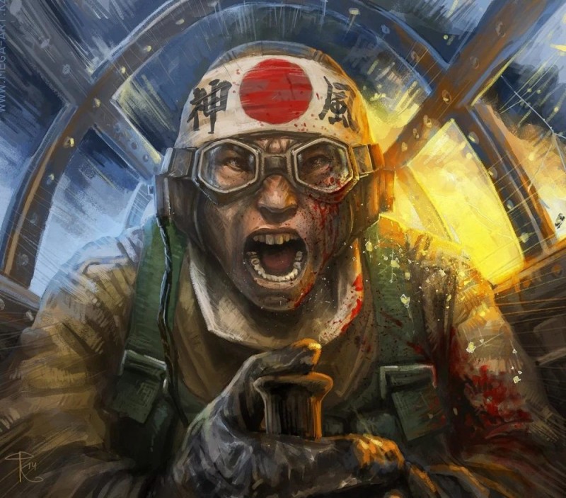 Create meme: japanese pilot, kamikaze pilot, japanese kamikazes