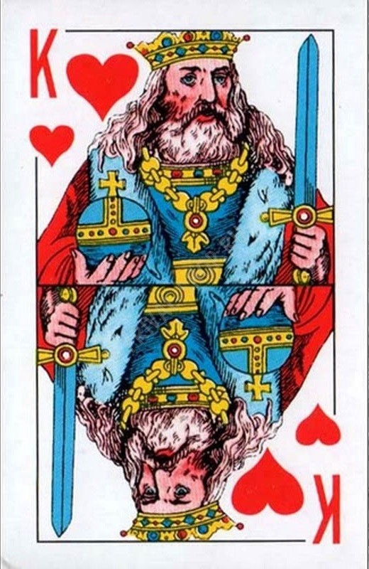 Create meme: charlemagne is the king of hearts, 54pcs king cards., playing cards