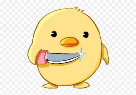 Create meme: duck sticker, duck with a knife, duck with a knife