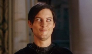 Create meme: Spider-Man, Tobey Maguire meme smile, Peter Parker Tobey Maguire