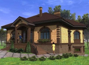 Create meme: cottage with porch, one-storey cottage, the project with 240 TP