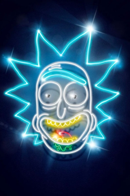 Create meme: Rick and Morty Neon, neon rick, neon pattern