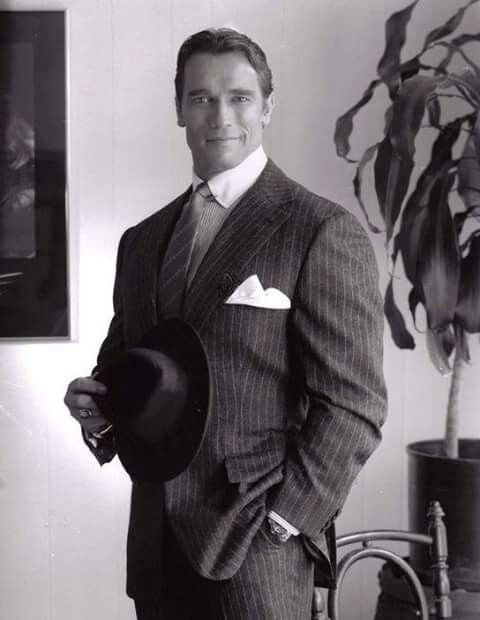 Create meme: Arnold Schwarzenegger in a suit, the young Schwarzenegger, Schwarzenegger in his youth in a suit