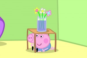 Create meme: memes peppa pig, peppa pig under the table, peppa George