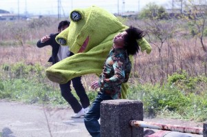 Create meme: people in street clothes, frog kick, Yakuza Apocalypse the great