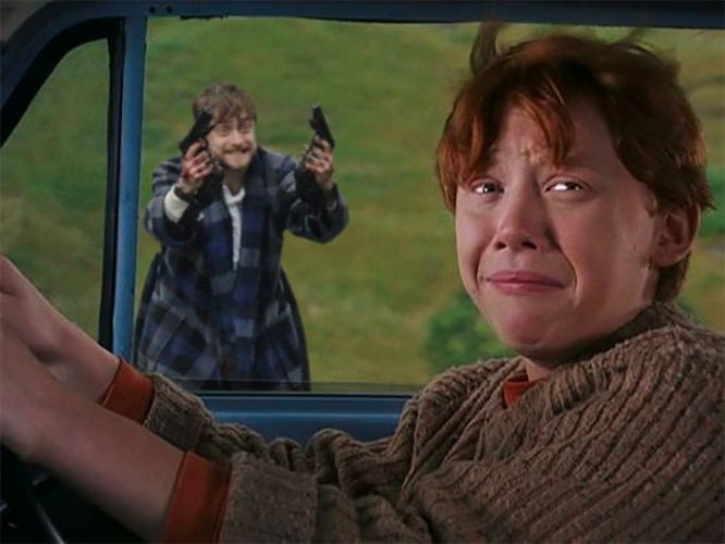 Create meme: Harry Potter , Ron Weasley , A scared Ron Weasley