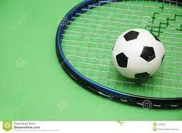 Create meme: tennis and soccer ball, soccer ball , tennis racket