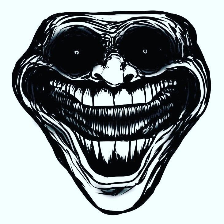 Create meme: trollface monster, trollface face, trollface scary faces