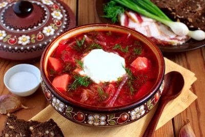 Create meme: a dish of Russian cuisine, lean borscht, soups of Russian cuisine