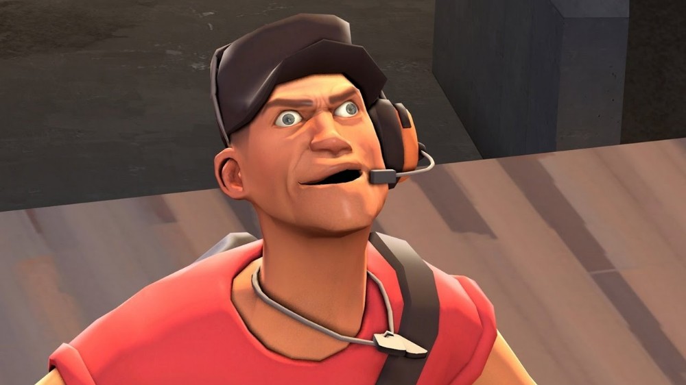 Create meme "scout tf2 heavy, tf2 scout face, stoned scout TF2" -...