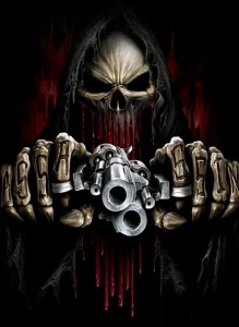 Create meme: skull, skeleton with a gun, angry skeleton