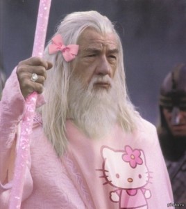 Create meme: Gandalf the pink