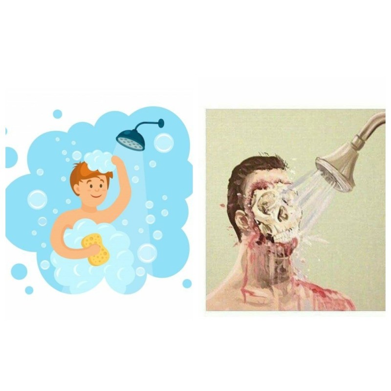 Create meme: take a shower, poster of a boy washing his head, taking a shower in soap vector