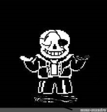 Create meme: sans pixel black and white