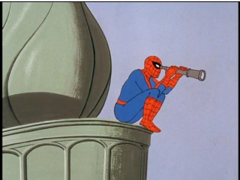 Создать мем: человек паук прикол, marvel animation, человек паук 1967 мемы