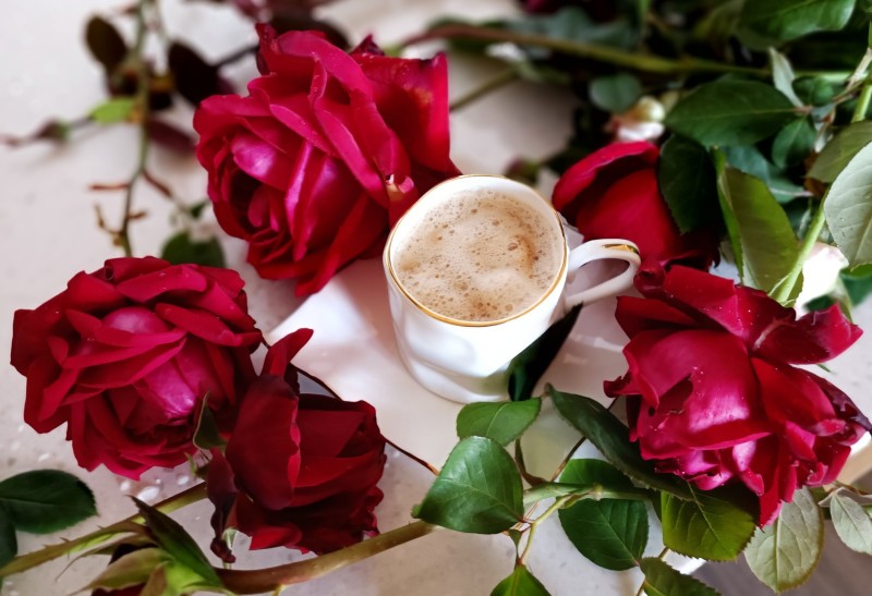 Create meme: good morning , good morning beautiful, morning rose coffee