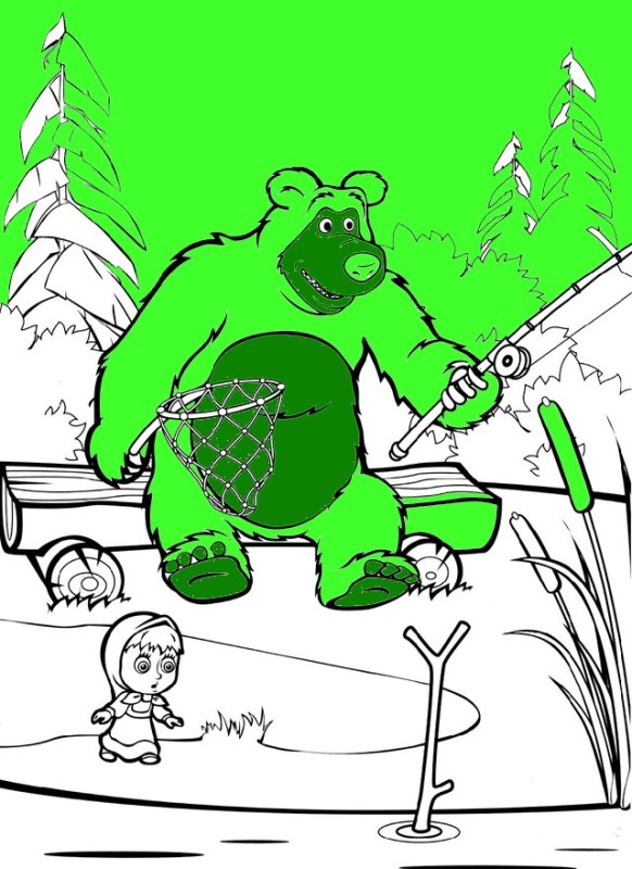 Create meme: masha and the bear coloring masha, coloring pages for boys masha and the bear, masha and the bear coloring book bear