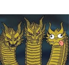 Создать мем: трехголовый дракон, дракон мем, три головы дракона мем