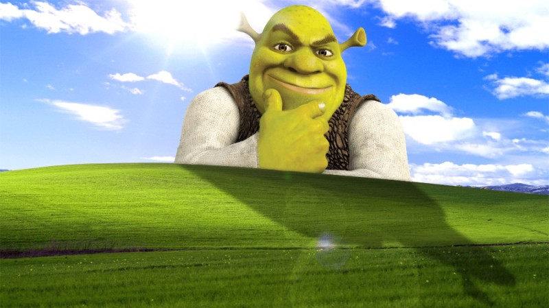 Create meme: windows xp background, Shrek 2 , background windose HP