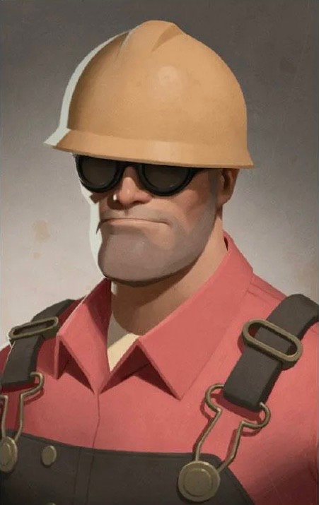 Создать мем: каска инженера тф2, инженер tf2, инженер из team fortress 2