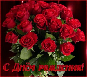Создать мем: с днем рождения цветы розы красные, открытка, розы с днем рождения
