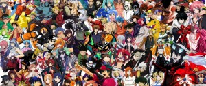 Создать мем: аниме персонажи, много персонажей, разные аниме