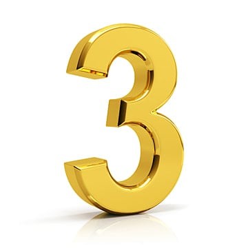 Create meme: golden number 3, gold numbers, The number 3 is gold