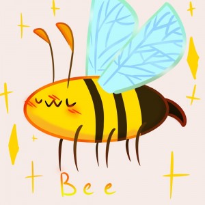 Create meme: cartoon bee, honey bee, bee pattern