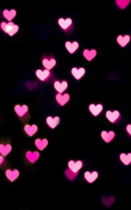 Create meme: colorful hearts on black background free, bokeh hearts, backgrounds with hearts