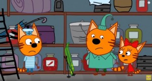 Create meme: cartoon three cats compote, three cats, three cats animated series