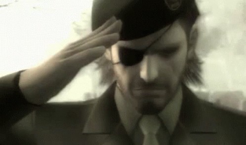 Create meme: solid snake salutes, Snake salutes, press f to pay respects