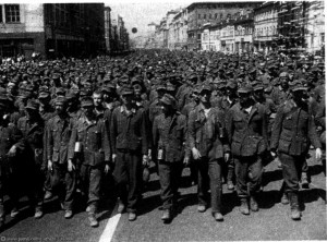 Create meme: German prisoners gifs, German prisoners in Leningrad, March of German prisoners in Moscow