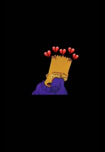 Create meme: Bart Simpson crying with hearts, Cartoon, The simpsons