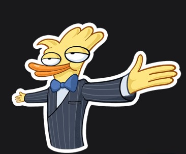 Create meme: stickers duck zak, hooray 700 subscribers, stickers 