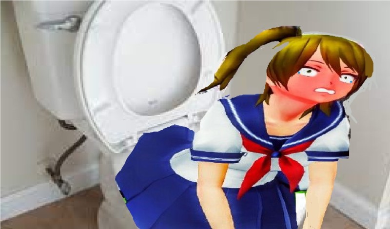 Create meme: toilet yandere simulator, yandere toilet, Miyuji Yandere simulator