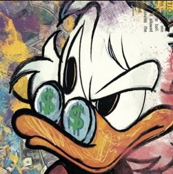 Create meme: scrooge McDuck painting, Scrooge painting on canvas, Art Scrooge McDuck