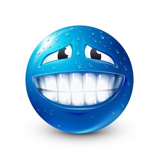 Создать мем: синий смайлик с улыбкой, голубой смайлик, синий смайл