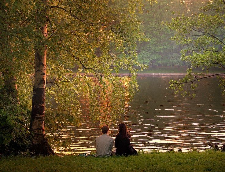 Create meme: Autumn by the lake man, a couple in love on a bench by the pond, Autumn is with you at the campsite