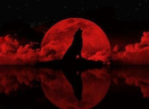 Создать мем: арт кровавая луна и волк, кровавая луна, волк и красная луна