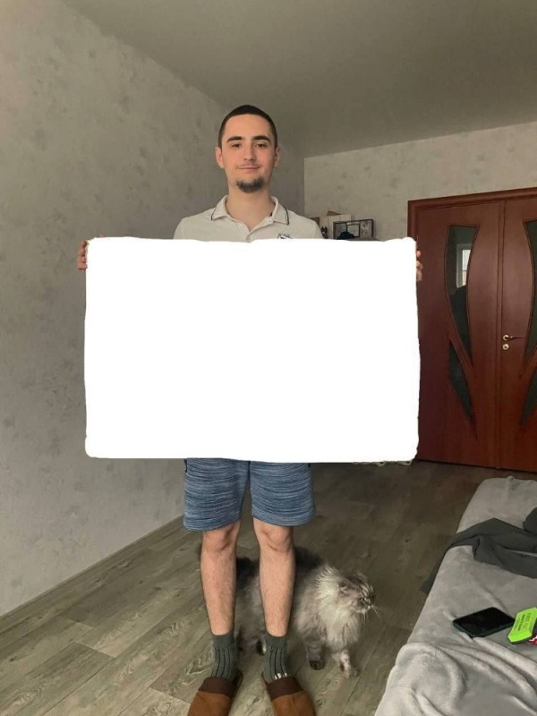 Create meme: guy , The man with the white poster, the man with the poster